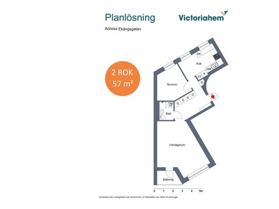 Hyr ett 2-rums lägenhet på 57 m² i Borås - Sjöbo