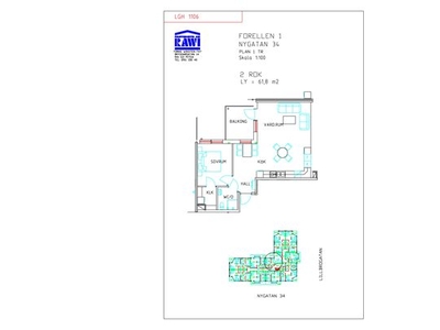 Hyr ett 2-rums lägenhet på 62 m² i Piteå