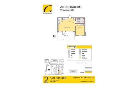 Hyr ett 2-rums lägenhet på 45 m² i Gävle