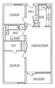 3 rums lägenhet i Lund