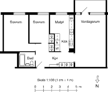 3 rums lägenhet i Nässjö