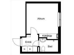 1 rums lägenhet i Karlstad