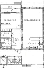 2 rums lägenhet i Valdemarsvik