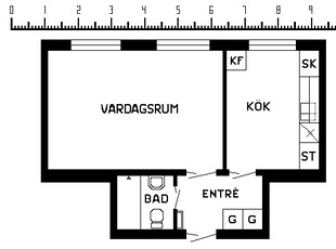 1 rums lägenhet i Vimmerby