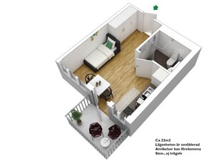 Hyr ett 1-rums lägenhet på 22 m² i Kristineberg