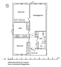 3 rums lägenhet i Hovmantorp