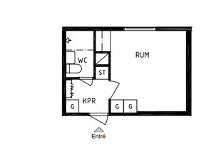 1 rums lägenhet i Solna