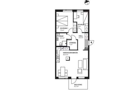 Hyr ett 3-rums lägenhet på 71 m² i Staffanstorp