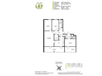 Hyr ett 4-rums lägenhet på 97 m² i Havamal, Linero