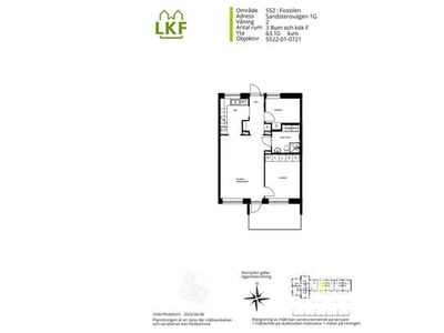 Hyr ett 3-rums lägenhet på 63 m² i Fossilen, Södra Råbylund