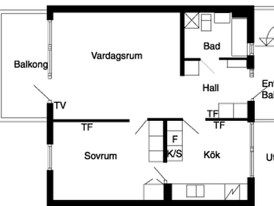 2 rums lägenhet i Lammhult