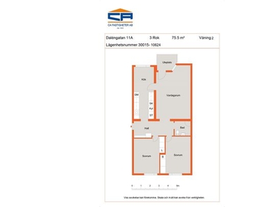 Hyr ett 3-rums lägenhet på 76 m² i Kalmar