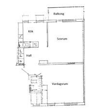 Hyr ett 2-rums lägenhet på 70 m² i Knislinge