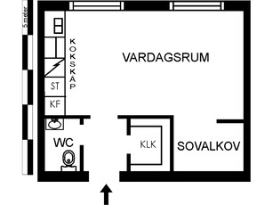 1 rums lägenhet i Sandviken