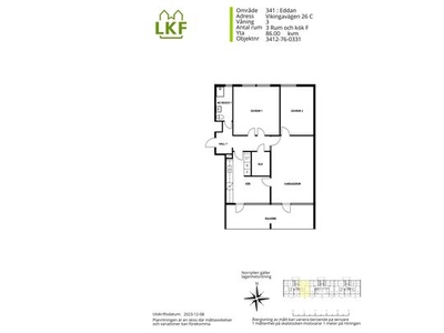 Hyr ett 3-rums lägenhet på 86 m² i Eddan