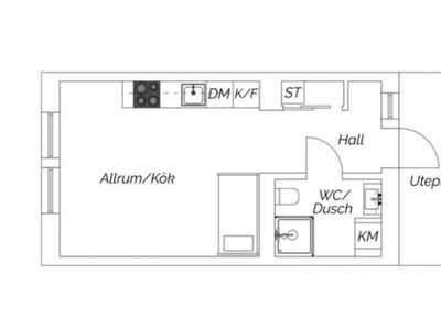 Hyr ett 1-rums lägenhet på 28 m² i Haninge