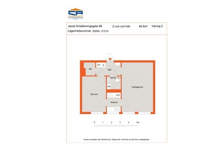 Hyr ett 2-rums lägenhet på 46 m² i Kalmar