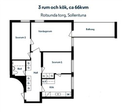 Apartment - Rotsunda torg Sollentuna