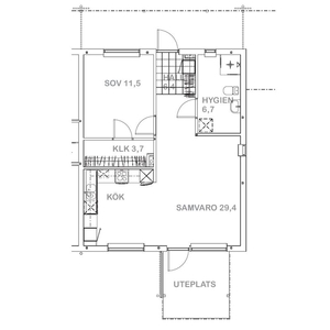 Hyr ett 2-rums lägenhet på 59 m² i Perstorp