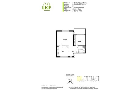 Hyr ett 2-rums lägenhet på 65 m² i Kungsgårdarna, Linero