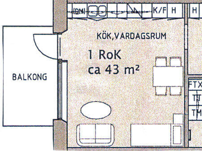 1 rums lägenhet i Värnamo