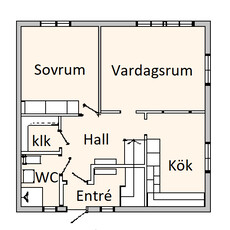 2 rums lägenhet i Vrigstad