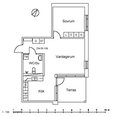 2 rums lägenhet i Hovmantorp