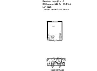 Hyr ett 1-rums lägenhet på 26 m² i Piteå