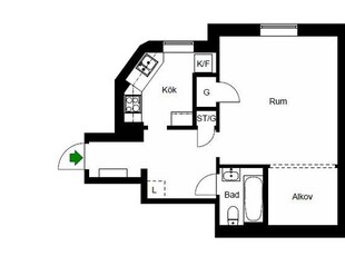 Hyr ett 1-rums lägenhet på 41 m² i Stockholm