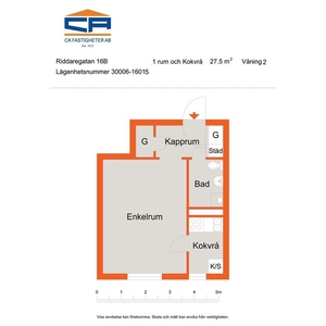 Hyr ett 1-rums lägenhet på 28 m² i Kalmar