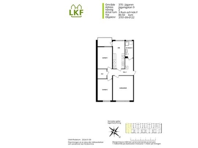 Hyr ett 3-rums lägenhet på 80 m² i Jägaren