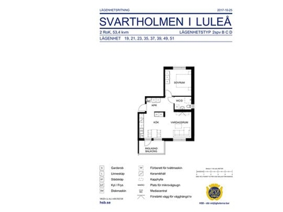 Hyr ett 2-rums lägenhet på 53 m² i Luleå