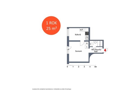 Hyr ett 1-rums lägenhet på 25 m² i Eskilstuna - Nyfors