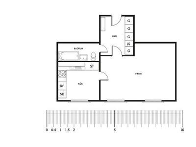 Hyr ett 1-rums lägenhet på 41 m² i Katrineholm