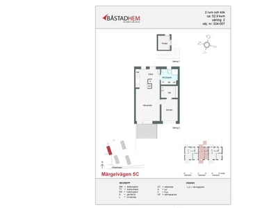 Hyr ett 2-rums lägenhet på 53 m² i Solbacka/Märgelvägen