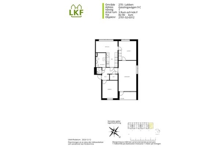 Hyr ett 3-rums lägenhet på 83 m² i Labben