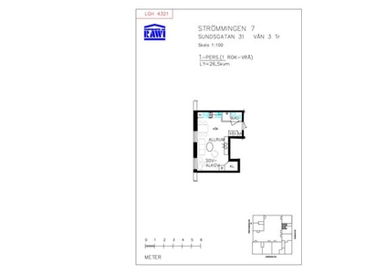 Hyr ett 1-rums lägenhet på 26 m² i Piteå