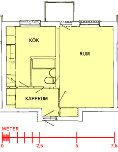 1 rums lägenhet i Bollnäs