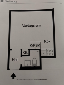 1 rums lägenhet i Västerås