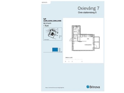 Hyr ett 1-rums lägenhet på 32 m² i Oxie - Centrum