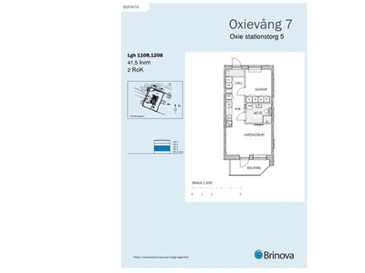 Hyr ett 2-rums lägenhet på 42 m² i Oxie - Centrum