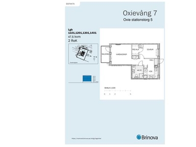 Hyr ett 2-rums lägenhet på 48 m² i Oxie - Centrum