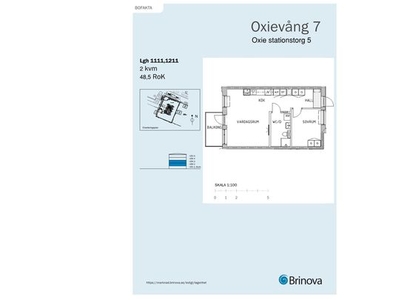 Hyr ett 2-rums lägenhet på 48 m² i Oxie - Centrum