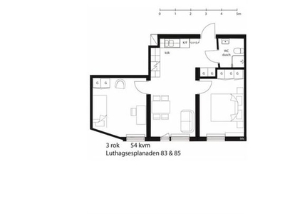 Hyr ett 3-rums lägenhet på 54 m² i Uppsala