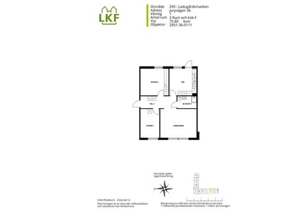 Hyr ett 3-rums lägenhet på 76 m² i Ladugårdsmarken, Norra Fäladen