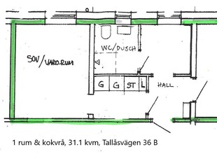 1 rums lägenhet i Vilhelmina