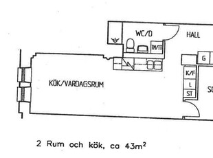 2 rums lägenhet i Halmstad