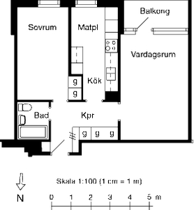 2 rums lägenhet i Nässjö