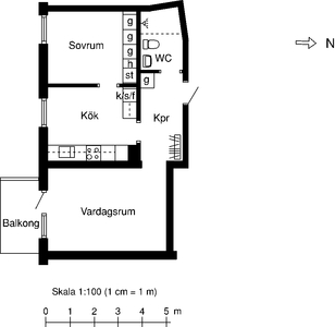 2 rums lägenhet i Nässjö