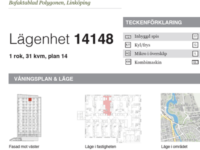 1 rums lägenhet i Linköping